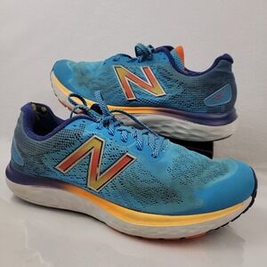 New Balance Fresh Foam 680 V7 Mens Running Shoes Blue/Orange Size 9.5